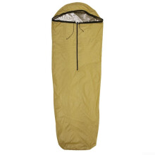 Survival Sleeping Bag Thermal Bivvy Design 400T Nylon Plaid Fabric Green For Heat Retention Waterproof Outdoor Camping
