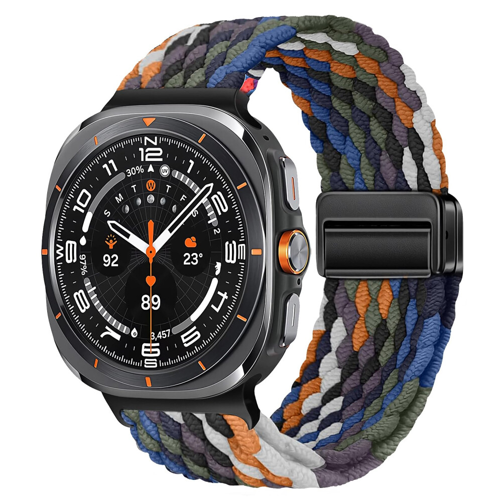 Braided Magnetic Galaxy Watch Strap For Samsung Galaxy Watch Ultra 47Mm Nylon Fabric No Gap Breathable Wristband Rainbow 9199774388726