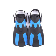 Flipper Swimming Fins Adult Short For Scuba Diving And Snorkeling With Heel MLXL Blue