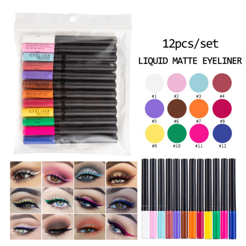 Κιτ πολύχρωμης σχεδίασης ματιών, υγρό eyeliner που λάμπει κάτω από την υπεριώδη