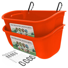 Feed-Saving Poultry Feeder for Chickens and Ducks, Durable Hanging Livestock Trough with Installation Kit, Large Capacity BPA-Free Impact-Resistant