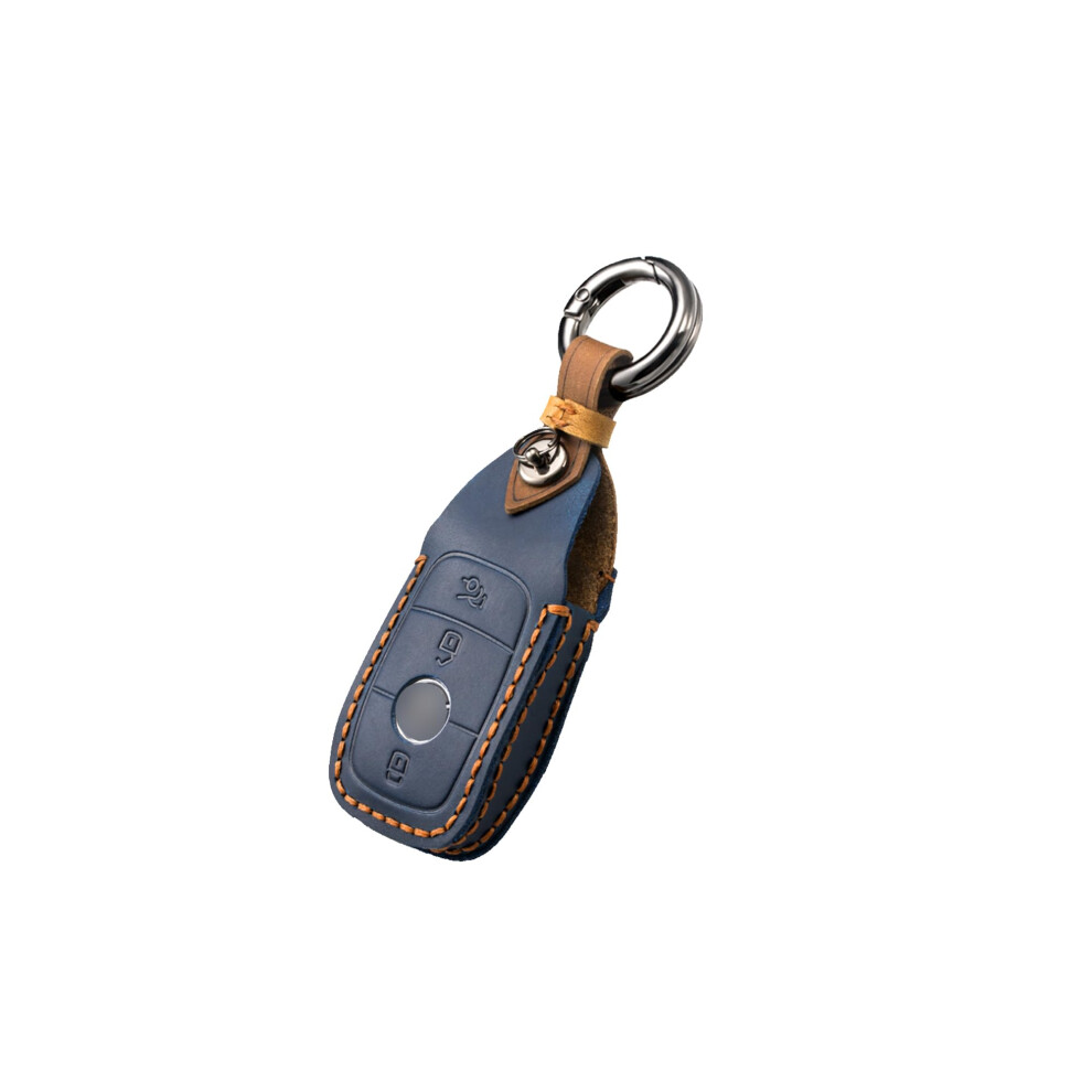 Key Cover Case Leather Key Holder For Mercedes Eclass 2017 E200/E300/E400 Sclass 2018 S450/S550e/S560/S63 Amg/S65 Amg Blue 9426802677768