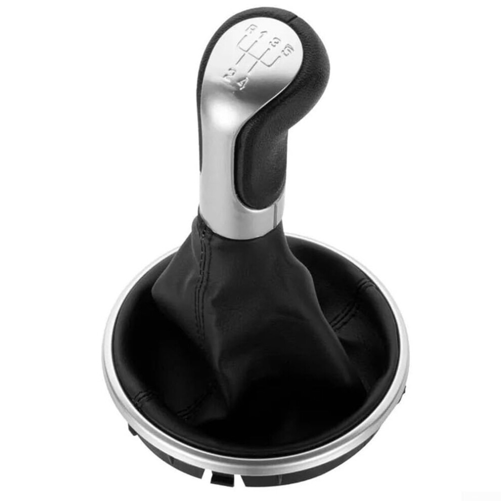 Gear Shift Knob And Leatherette Car Gear Lever Cover For Skoda Fabia Ii 20062010 With Chrome Trim 9382693008275