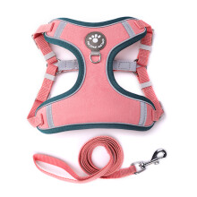 Reflecterend puppy-borstbandvest met haak, zacht ademend-L Roze