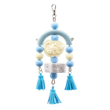 Cage Hanging Bird Molar Toy for Parrots Natural Bird Swing-Blue