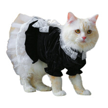 Pet Costume Lace Decors Dress Dog Clothes Apparel for Girl-S