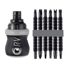 13 in 1 Stubby Ratcheting Screwdriver Kit, Torque Ratchet Driver, Magnetic Tip Nut Driver, MultiBit Screwdriver Set