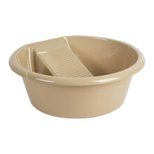 Washboard Laundry Basin with BuiltIn Washboard, Thick Portable Wash Tub for Underwear, Socks, Yellow