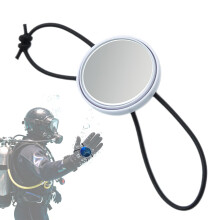 Diving Wrist Mirror Convex Waterproof Mirror, 1Piece WristMounted Dive Tool, White Finish For Snorkeling Cave Dive