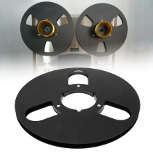 Bobine in alluminio da 10 pollici, bobina aperta da 1/4 di pollice, nero, con 3 fori
