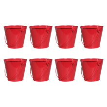 Cubo de Metal Pequeño con Asa,  Cubo para Juguetes de Playa para Decoración de Fiestas, Aula, Cubo de Almacenamiento de Escritorio, 8 Piezas A