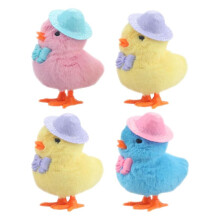 4Pack Easter Jumping Wind  Plush Toys for Toddlers Kids,Hopping for Easter Chicken in Hat