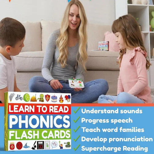 Phonics Sight Words Flash Cards Learn to Read CVC Blends Digraphs Blends Long Vowel Sounds Games for First Second Grade 2