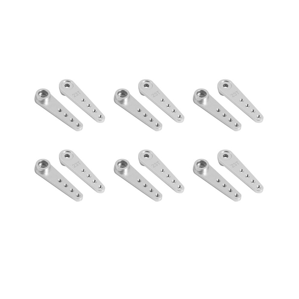 12Pcs Cnc Aluminum Alloy Servo Arm 1.25-2.5Inch For Futaba Sanwan Servos,23T Silver 6032126188052