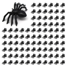 250x Plastic Black Spider Trick Toy Halloween Haunted House Prop Decor