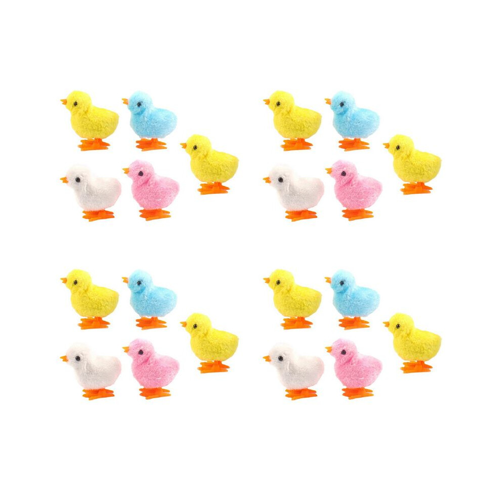20Pcs Easter Wind  Chick Toys Novelty Jumping Chicken Gag Plush Baby Chicks Toys Favors Gift for Kids Girls