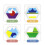3X Preschool Color Code Games Logic Jigsaws for Kids Figure Cognition Spatial Thinking Educational Toy (A) 3
