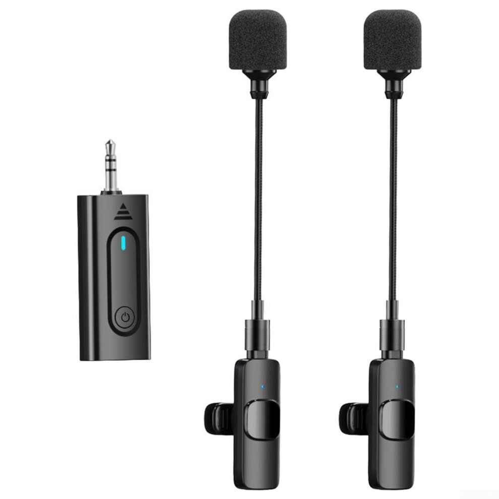 Professional Wireless Lavalier Microphone With 30M Range For Cameras, Phones, And Laptops (Two Microphone) 9187378698136