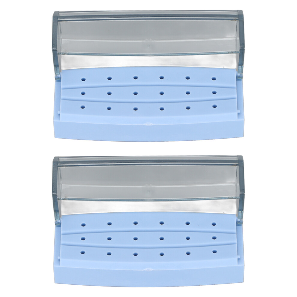 Nail Drill Bit Holder Storage Tool, Dustproof Design Transparent Lid Nail Drill Bits Organizer Box With Cleaning Brush For Manicure Salon And Home Use