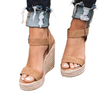 Wedge Platform Sandals for Women, Espadrille Wedge Sandals with Adjustable Ankle Strap and Open Toe Design, Casual Summer Shoes with Non-Slip Sole