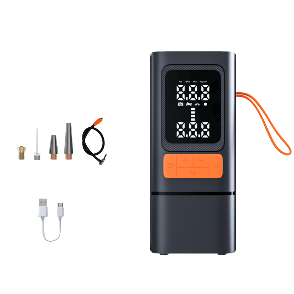 Fast Cordless Inflation Tire Inflator Portable Air Compressor, Auto Shut-Off Rechargeable Pump With Led Flashlight Dual Display Digital Gauge Compact 9181073072260