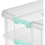 Plastic Stack Carry Box for School Supplies, Carry Handle with 2 Tiers Stackable Design, Transparent Stackable Storage with Latching Storage 3
