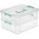 Plastic Stack Carry Box for School Supplies, Carry Handle with 2 Tiers Stackable Design, Transparent Stackable Storage with Latching Storage 2
