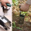 Garden Bulb Planter Tool, Spring Handle Operated Transplanter with Strong and Sharp Notch Tip, Thumb-Activated Handle for Fast Soil Release, 4