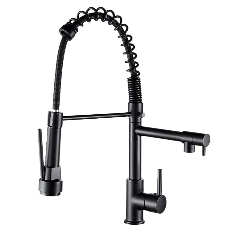 Kitchen Faucet Down Spray Copper Finish Commercial Spring Kitchen Sink Faucet Single Handle For Home Office 9187378698563