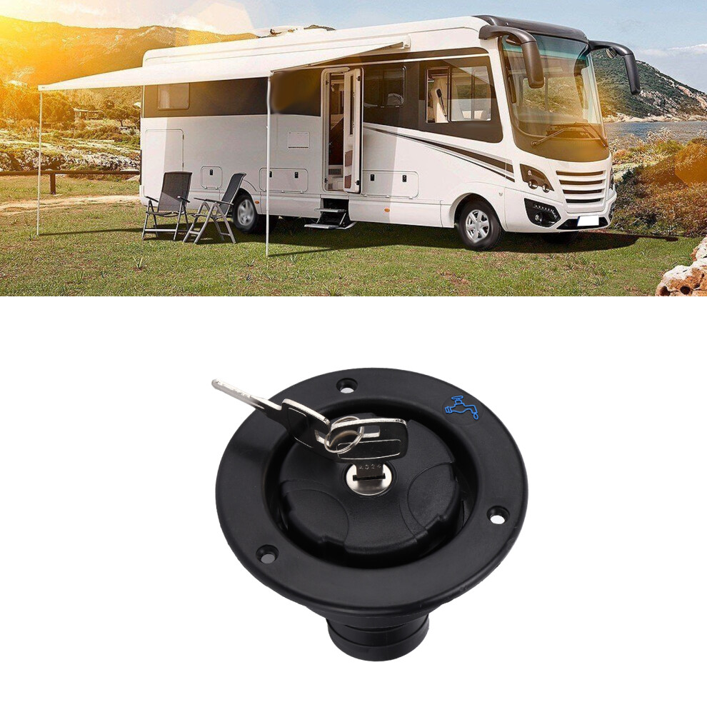 Water Fill Inlet For Rv Motorhome Camper - 78Mm Opening Black 6901378024961