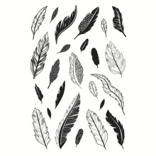 Feathers Clear Silicone Stamp Seal Stickers Stencil For Scrapbooking Embossing Templates DIY Craft