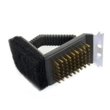 BBQ Grill Brush with HeavyDuty Brass Bristles and Ergonomic Grip for Outdoor Grill Cleaning