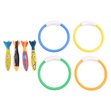 8 Pcs Underwater Swimming Pool Diving Rings, Diving Throw Torpedo Bandits Toys For Kids Gift Set. Training Dive Toys For Learning To Swim