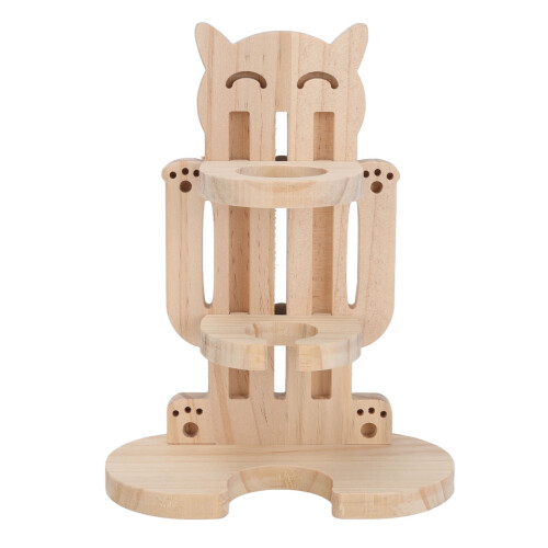 Adjustable Pine Hamster Water Dispenser Stand for Small Pets 1