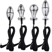 Electrosex Butt Plug Metal Electro Shock Prostate Massager with Adjustable Intensity for Beginners