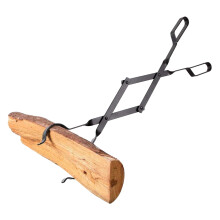 Firewood Tongs Log Grabber for Thick Logs, Stainless Steel and Rubber, Rustproof Wood Stove Tools, 15x17.5x5.5 Inches