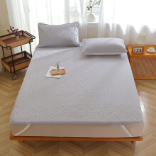 Single Mattress Cover 90x200 cm Light Gray Cotton Solid Color Bed Sheet Super Soft