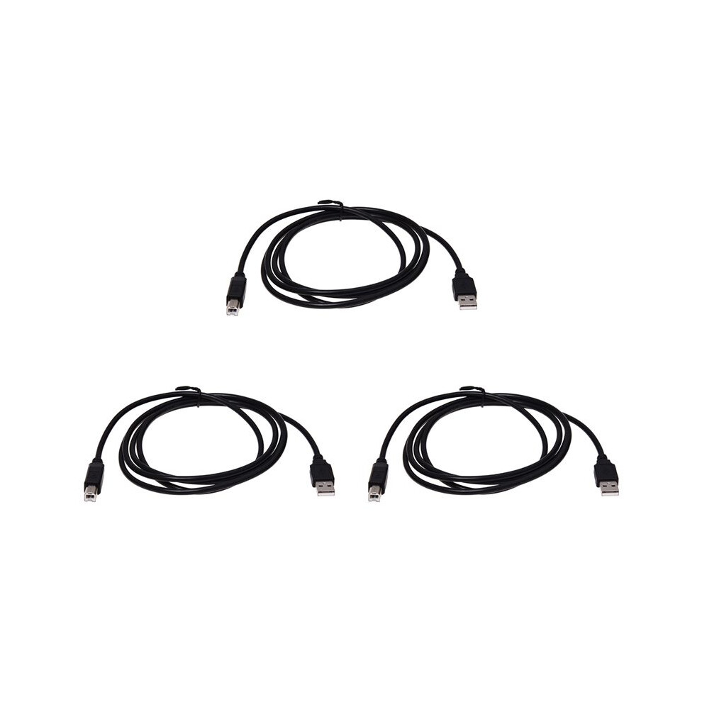 3X For Pixma Usb 2.0 Printer Cable Cord A-B 1.8M Black 6031252810943