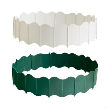 Set of 20 Plastic Garden Edging Border, NoDig Installation, Decorative Lawn Separation White Green