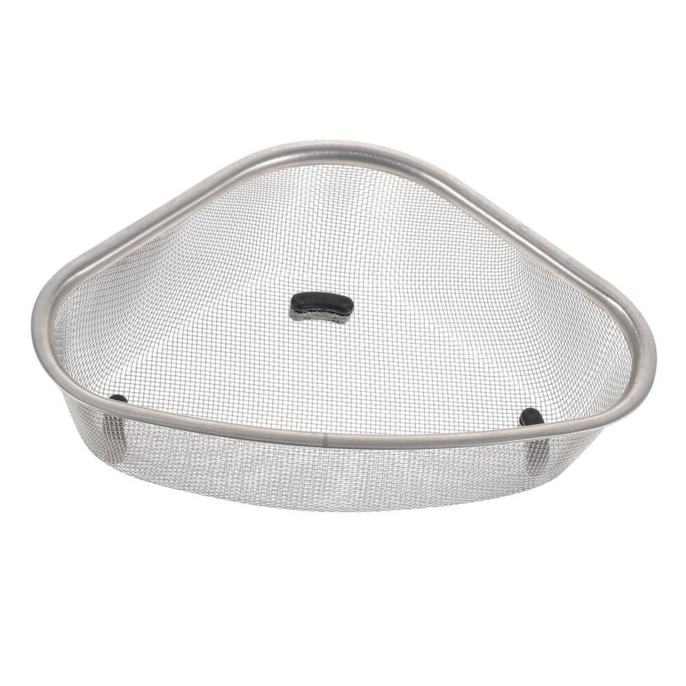 Stainless Steel Triangle Drain Basket, Kitchen Sink Corner Strainer, Smooth Edges, Waste Filtering, Accessories Storage 9094768656648