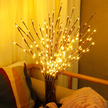 Romantic Warm White Leds, Bendable Decorative Stems, Battery Operated Twig Lights, Lighted Branch Decorations for Cozy Home Office Vase Arrangement,