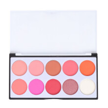 Premium10-nyanser vegansk rougepalett, matt mineralpuder vattentät svettbeständig långvarig makeup-set, kompakt design lättblandad ljusare ansikte