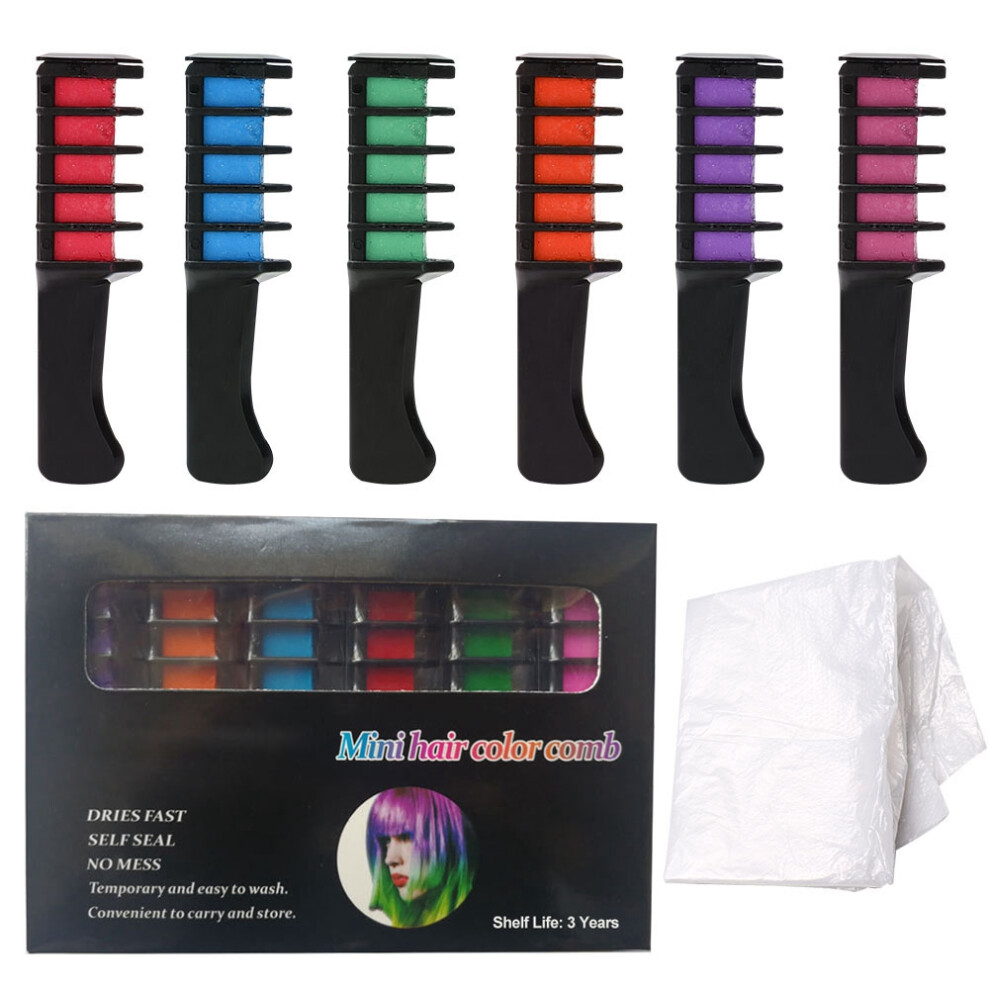 Temporary Hair Chalk Combs for Kids & Teens, Safe Non-Toxic Easy To Use Washable Hair Color, Vibrant Multi-Purpose Gifts For Halloween Parties