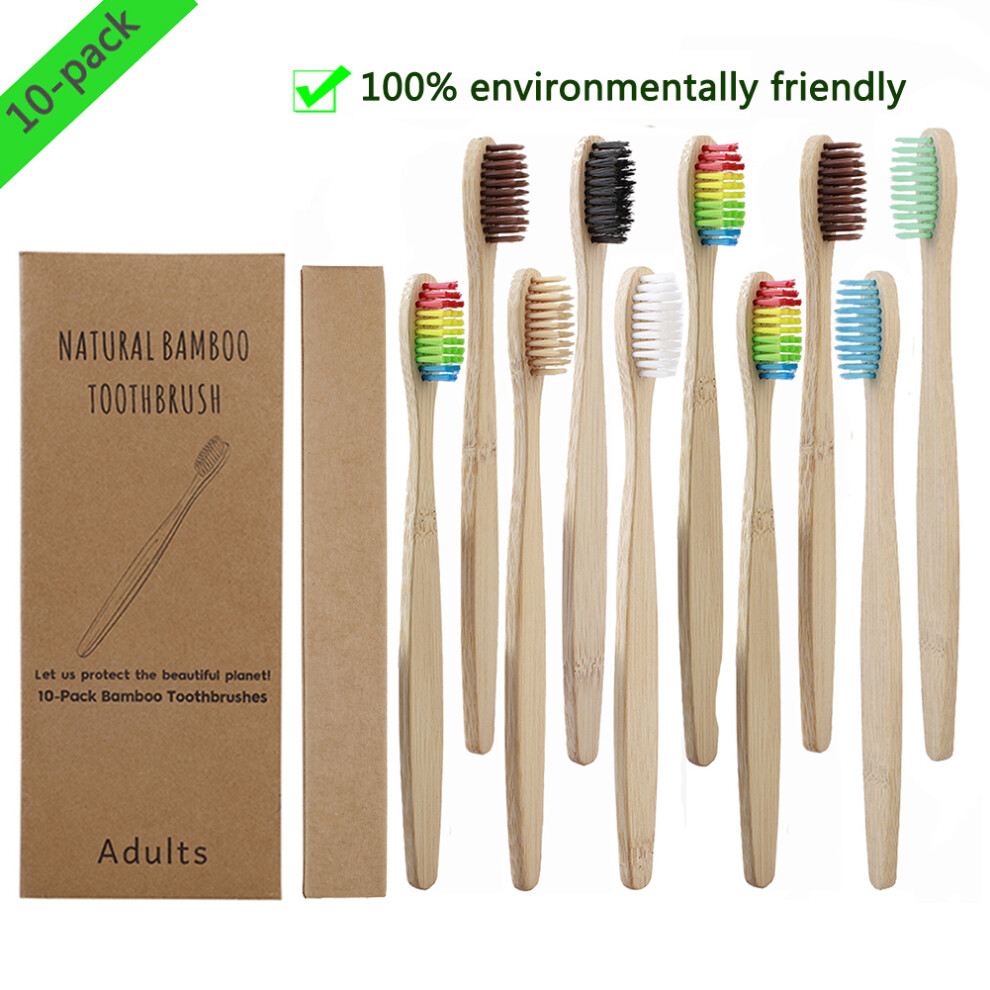 Bamboo Toothbrushes With Bpa Free Soft Bristles Eco Friendly Biodegradable Fighting Microbes Recycled Paper Packaging Natural Material For Oral