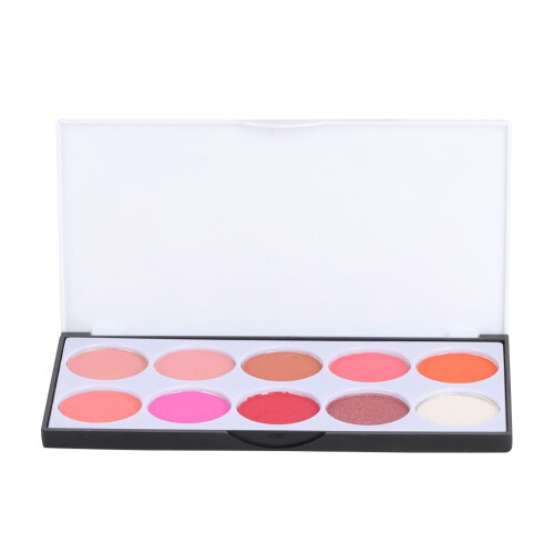 Παλέτα ρουζ Premium10Shade Vegan, ματ ορυκτή πούδρα, αδιάβροχο, ανθεκτικό στον ιδρώτα, 1