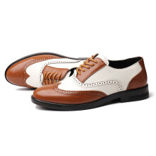 Dress Shoes for Men, Formal Business Oxford Derby with Wingtip Brogue Design, Fashion Hand Stitched Leather Lace Up Dress Shoes with Breathable