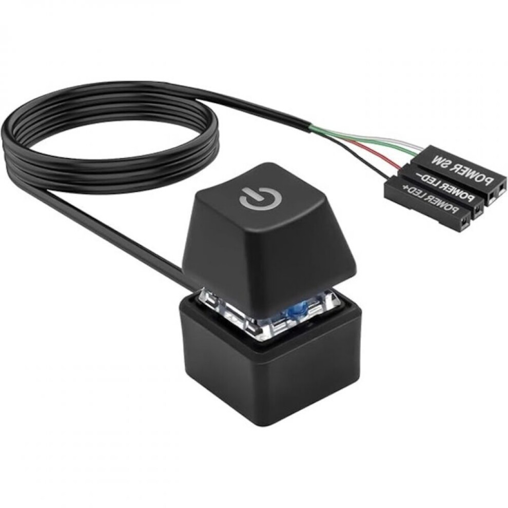 Power Button Extension For Desktop Computers, Computer Power Switch Button With Rgb Lighting Mechanical Feel External Start Control, Built-In Led 9448196810460