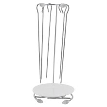 Suporte vertical para espetos de churrasco em aço inoxidável com espetos planos, utensílio resistente e reutilizável para churrasco, ideal para