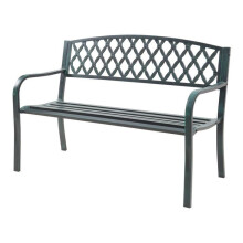 Banco de jardim - HELLOSHOP26 - 127x53,5x88 cm - Aço cinza escuro - Pátina verde - Resistente às intempéries