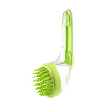 Dog Shampoo Brush Gentle Massage Scrubber Soap Dispenser For Cats Kittens Puppies 7.09x2.76x2.95 Inches Green